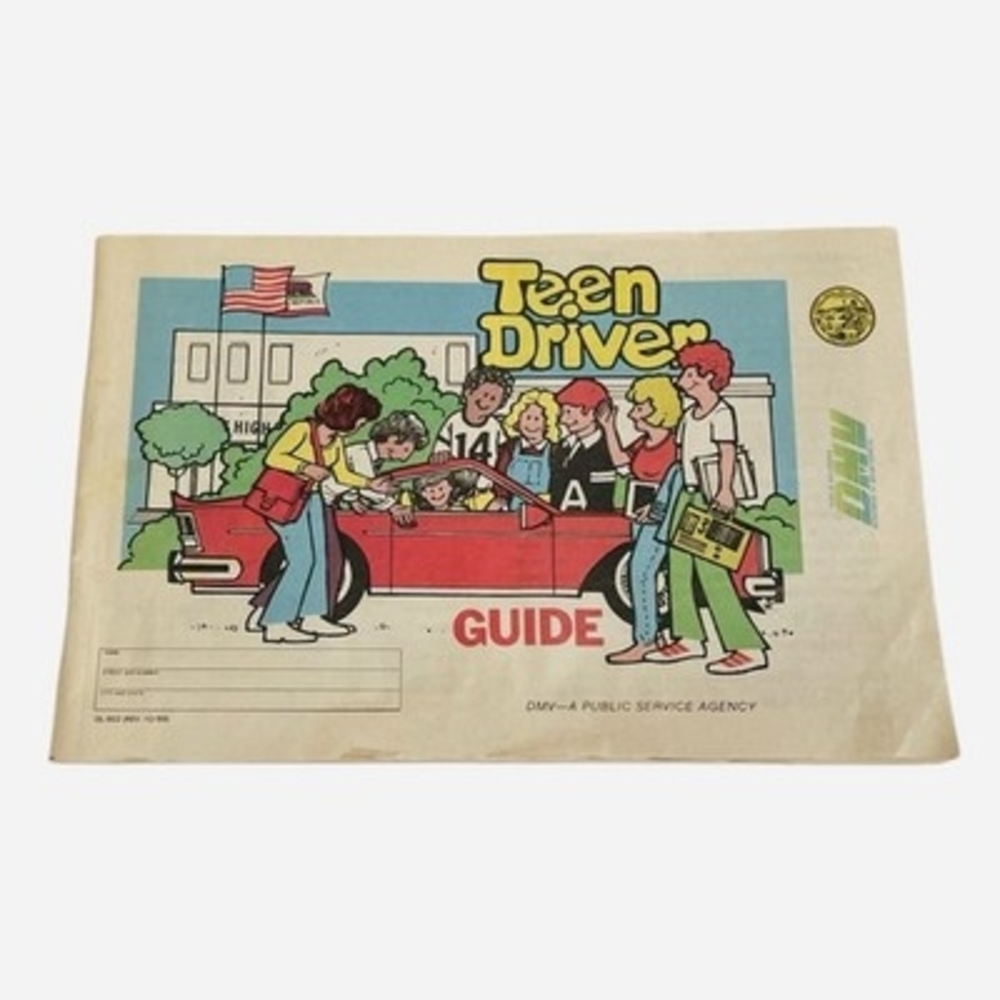 Vintage 1986 California DMV Teen Driver Guide Booklet Test Prep Guide G+